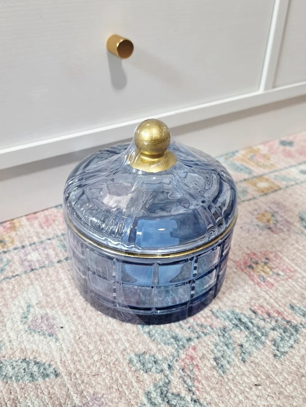 Target Bullseye Playground 2026 Glass Lidded Trinket Box - Blue